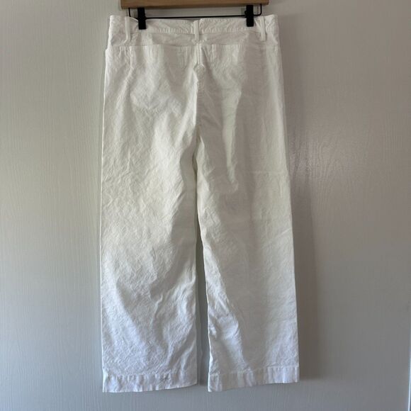 A.L.C. Womens Teddy Cropped Wide Leg Italian Fabric White Pant Size 12 Large - Picture 6 of 9